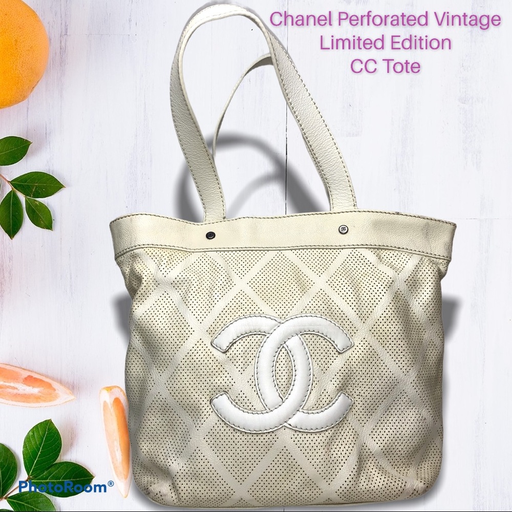 Chanel Perforated Vintage Limited Edition CC Tote
